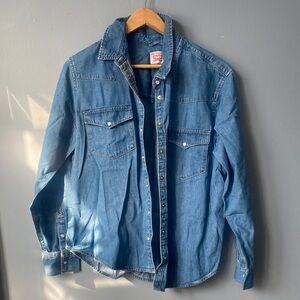 Pearl Snap Button Down Denim Shirt